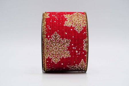 Textured Snowflakes Wired Ribbon_KF7314G-7G_red